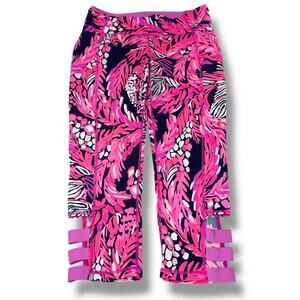 Lilly Pulitzer Luxletic Weekender Cropped Leggings Women’s Medium Jungle Pink